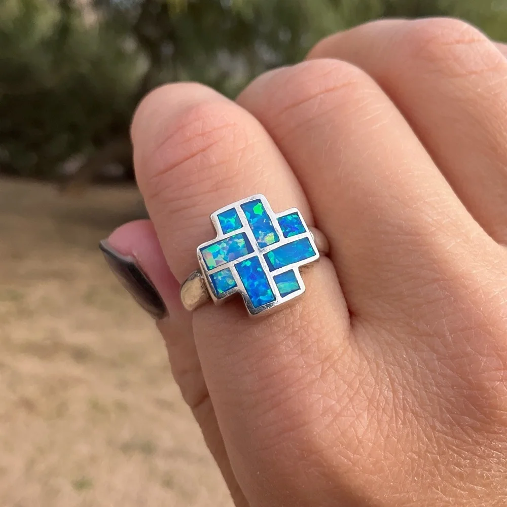 Maltese Cross Opal Ring